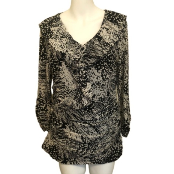 Style & Co. Tops - 5/$15 Style & Co Long Sleeve Ruffle Front Tunic